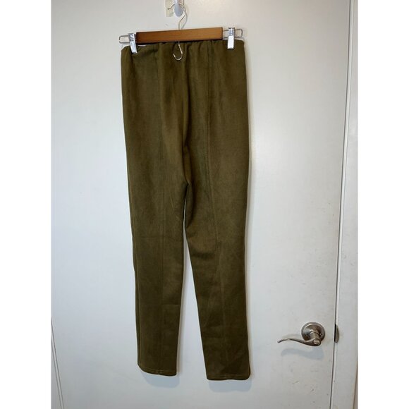 Avenues Filles Olive Green High-Waisted Pull-On  Suede Pants Women size M Medium - Picture 5 of 12